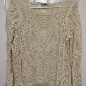 Express Ivory Lace Top